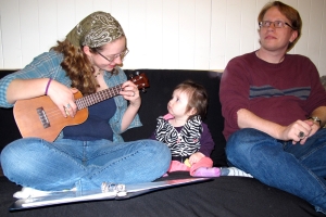 Hayl plays Evee songs on the ukulele